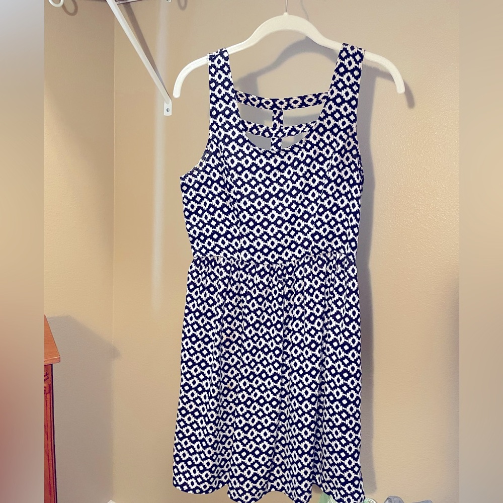 Sun dress, black and white, size small